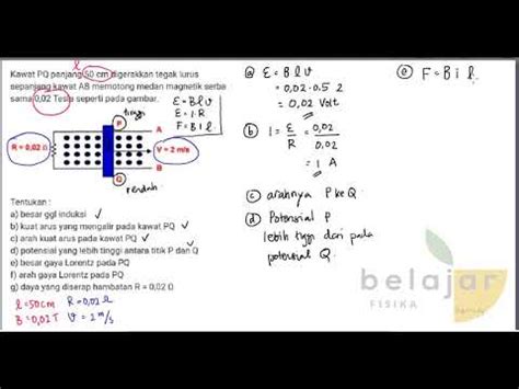 Soal Dan Pembahasan Ggl Induksi Menetukan Arus Ggl Gaya Lorentz