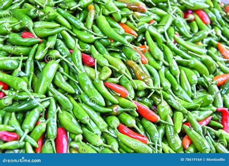 Hot Pepper On Street Market Stall Stock Photo Image Of Food