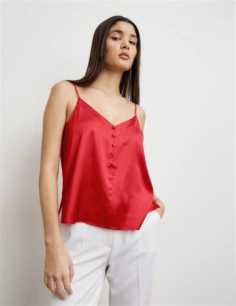 Elegante Blousetop Met Spaghettibandjes In Rood Gerry Weber