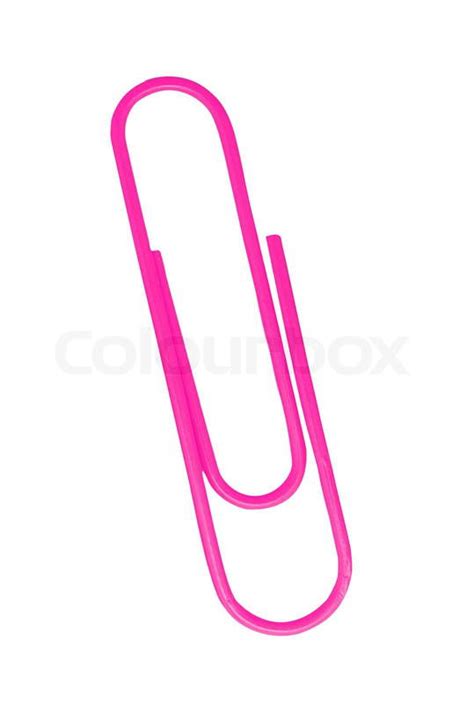 Pink Paper Clip Isolated On White Background Stock Photo Colourbox