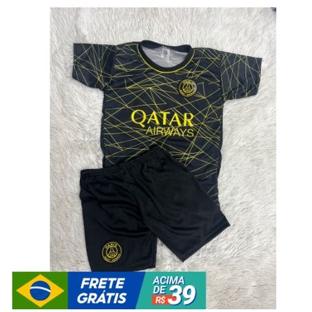 Kit Conjunto Infantil E Juvenil De Futebol Do Psg Messi E Neymar E