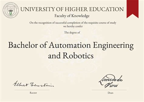 Bachelor Of Automation Engineering And Robotics B A E R