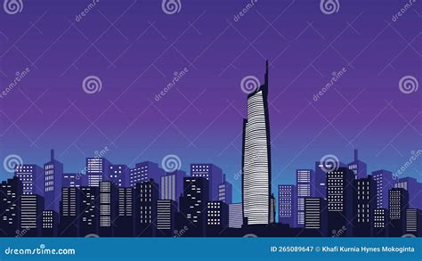 Almas City Tower Vector Background With Many Buildings Inside