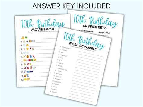 10th Birthday Party Games, 10 Year Old Party Games, Tenth Birthday ...