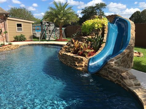 Fiberglass Pool Waterfall Slide & Custom Residential Water Slides at ...