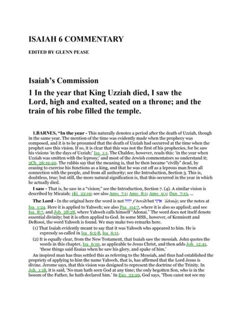 Isaiah 6 commentary | PDF