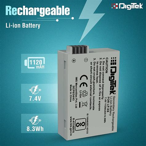 Buy Digitek Lp E Mah Li Ion Rechargeable Battery For Power Eos