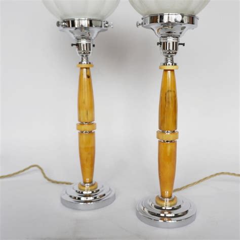 Art Deco Bakelite And Chromed Metal Table Lamps At 1stdibs