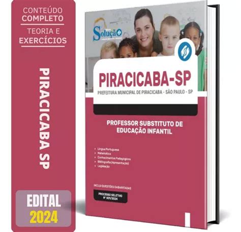 Apostila Piracicaba Sp 2024 Professor Substituto Educação MercadoLivre