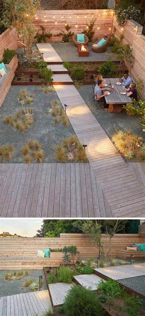 Private Garden Timber Deck Pathway Backyard Landscaping Backyard