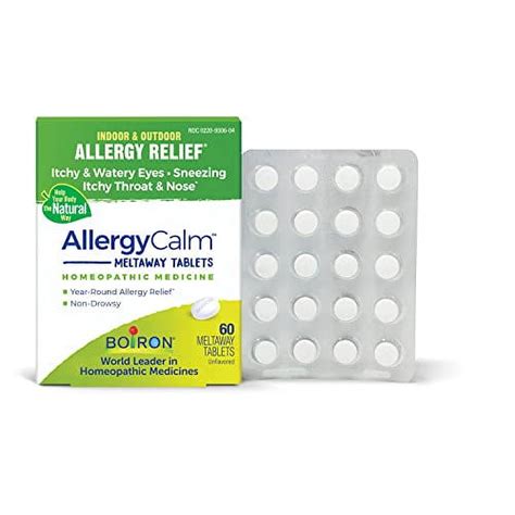 Boiron Allergycalm Tablets For Relief From Allergy And Hay Fever Symptoms Of Sneezing Runny