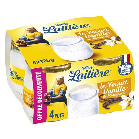 Yaourt Au Lait Entier Vanille La Laitiere Les Pots De G Prix