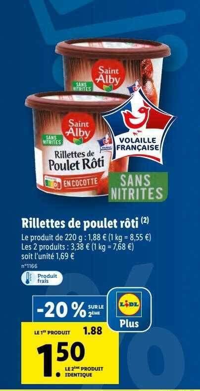 Promo Rillettes de poulet rôti saint alby chez Lidl