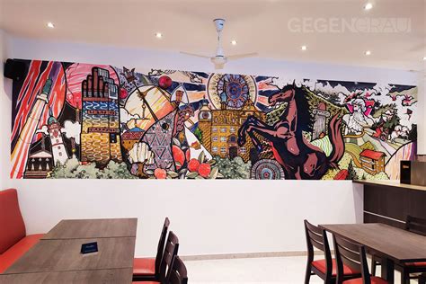 Eiscaf San Remo Gegengrau Deafman Graffiti Wandgestaltung Darmstadt