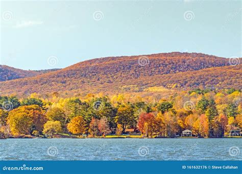 Lake Pontoosuc and Berkshire Mountains in Autumn Stock Photo - Image of ...