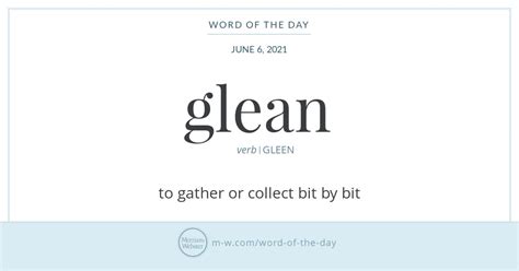 Word of the Day: Glean | Merriam-Webster