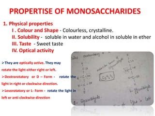 Carbohydrates Monosaccharides properties | PPT | Free Download