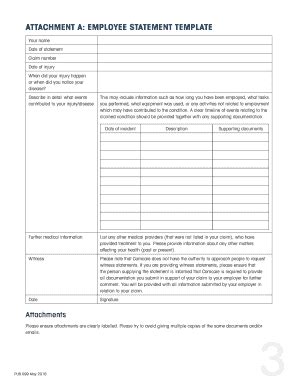 Fillable Online Guide To Submitting Employee Statements In Support Of A