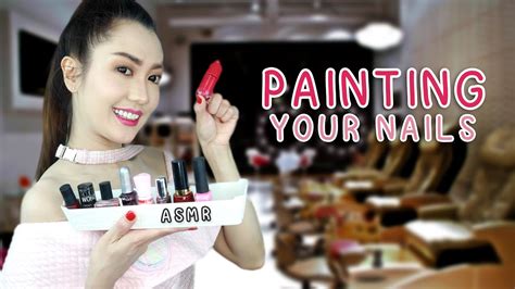 Asmr ไทย ร้านทำเล็บ พี่น้ำชา ตัดเล็บ ทาสีเล็บ 💅 Asmr Painting Your