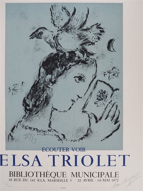 Marc Chagall 1887 1985 Elsa Triolet Femme à l oiseau Catawiki