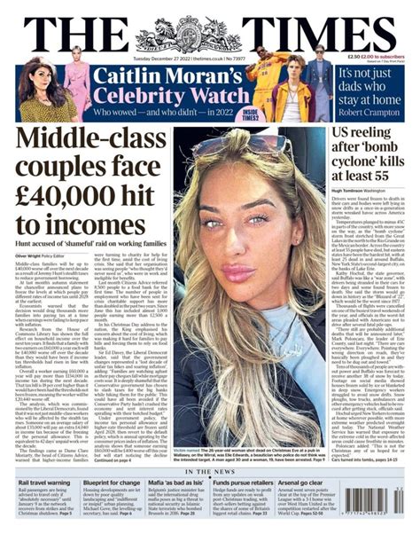 Times Front Page 27th Of December 2022 Tomorrows Papers Today