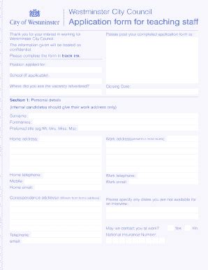 Fillable Online Tes Co Application Form For Teaching Staff The TES