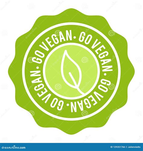 Vegan Button Go Vegan Badge Eps10 Vector Banner Stock Vector