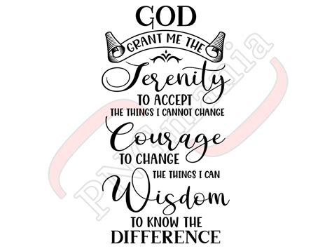 Serenity Prayer Svg Png  Pdf Religious Phrase Digital Design