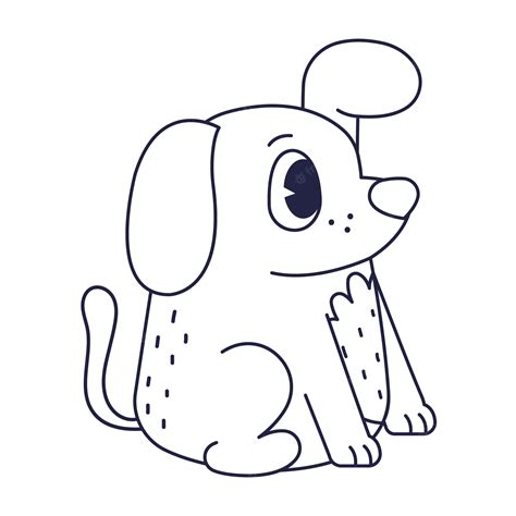 Premium Vector Hand Drawn Dog Outline Illustration