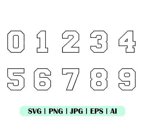 Jersey Number Svg Sport Numbers Svg Numbers Clipart - Etsy