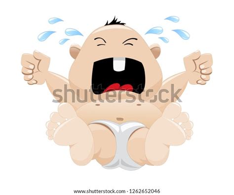 Cute Fat Baby Loudly Crying Vector Stock Vector (Royalty Free ...