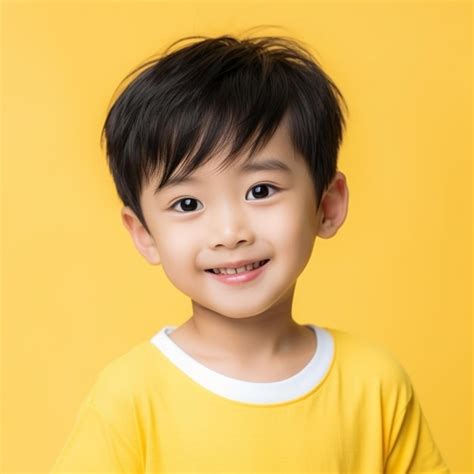 Premium AI Image | cute asian little boy with short hair