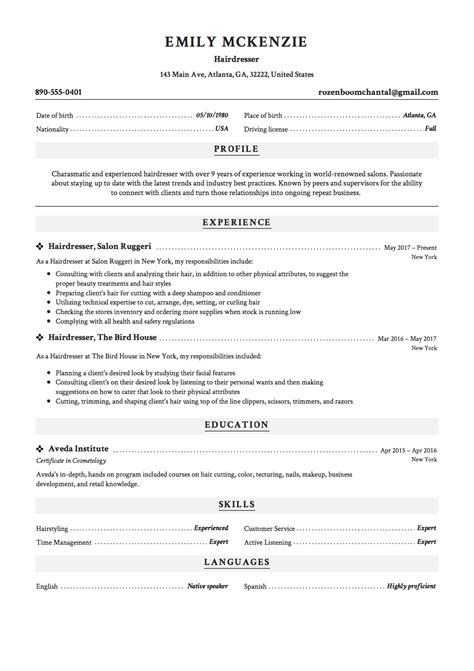 Full Guide Hairdresser Resume 12 Samples Pdf 2019