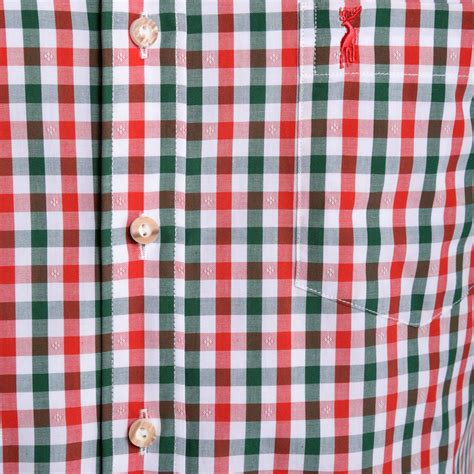 Trachtenhemd Gerold Slim Fit Zweifarbig In Rot Und Dunkelgr N Von