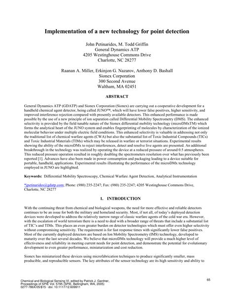 (PDF) Implementation of a new technology for point detection