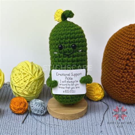 Cute Positive Crochet Pickle Decoration Handmade Positive Etsy