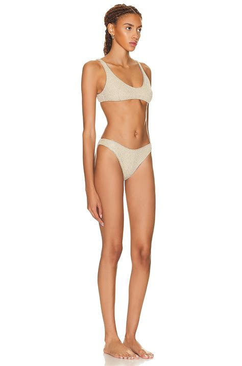 Oseree Lumiere Sporty Bikini Set In Platinum Fwrd