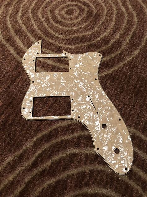 Decoboom Telecaster Thinline Pickguard Aged Pearloid Reverb