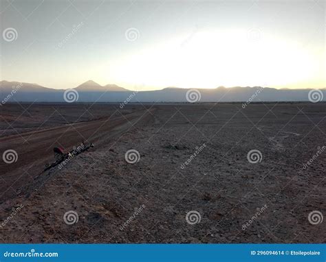 Sunrise Over Atacama Desert On A Biking Trip To Moon Valley Stock