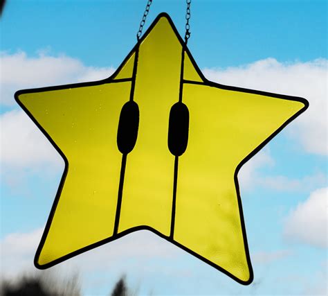 Super Mario Stained Glass Star Etsy