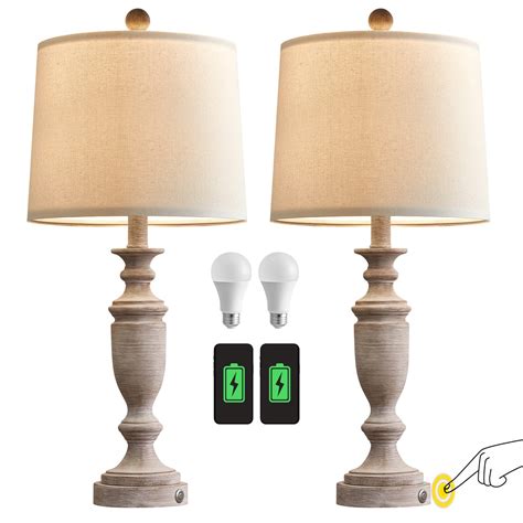 PORTRES 25 75 Touch Control Table Lamp Set Of 2 3 Way Dimmable