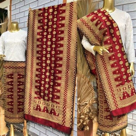 Indonesian Art Fabric Songket Palembang Genuine Silk Fabric