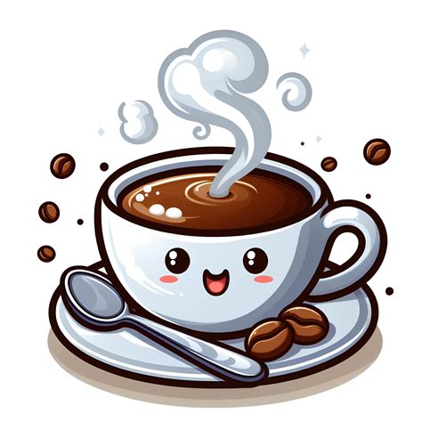 AI generated Cartoon cup of coffee on transparent background 36053526 PNG