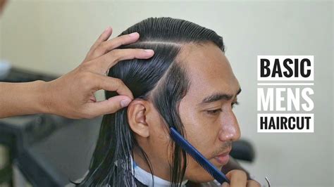 Basic Mens Haircut Long Trim Hairstyle Barber Transformation Bukan