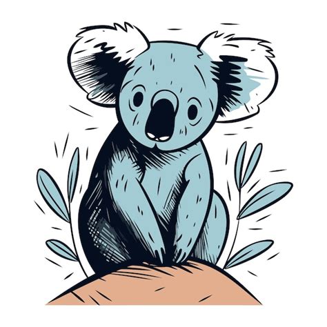 Premium Vector Cute Koala Hand Drawn Vector Illustration In Sketch Style