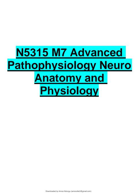 Solution N M Advanced Pathophysiology Neuro Anatomy And