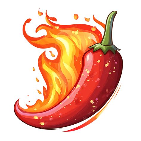Spicy Hot Pepper Artwork In Cartoon Style, Cartoon Clipart, Pepper