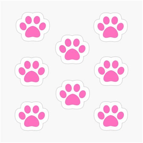 "Pink cat paw print stickers pack" Sticker for Sale by DrawingPurrr ...