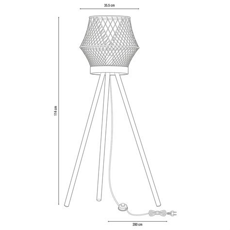 Lampa podłogowa Kanel biała z drewnem E27 Inspire Leroy Merlin