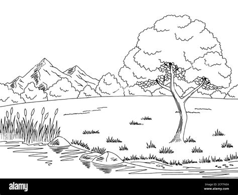 Landscape Clipart Black And White